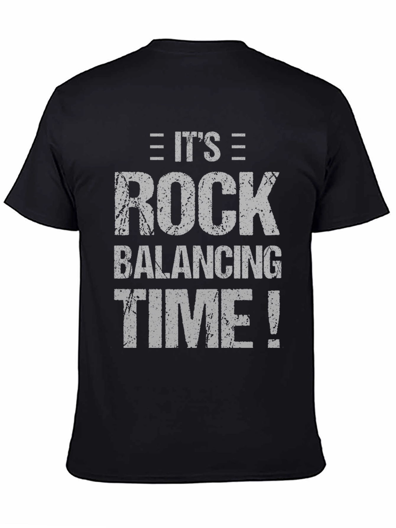 Its Rock Balancing Time Black T-Shirt