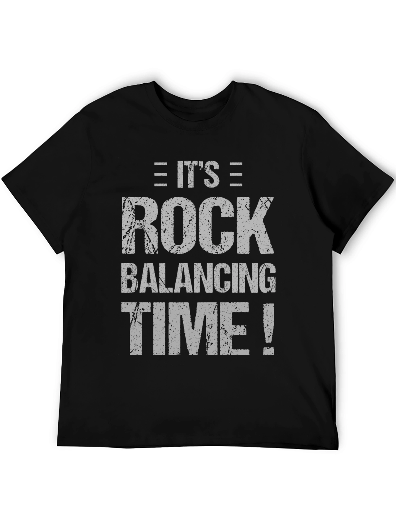 Its Rock Balancing Time Black T-Shirt