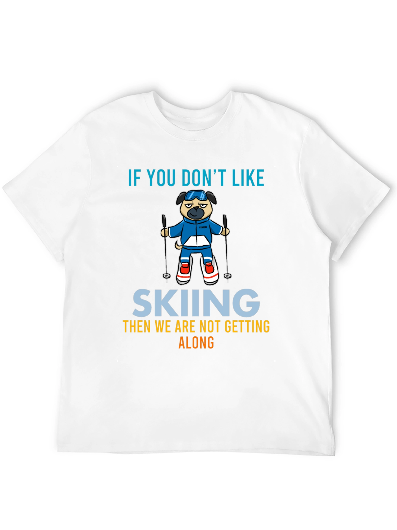 Skiing Pug Graphic Tee