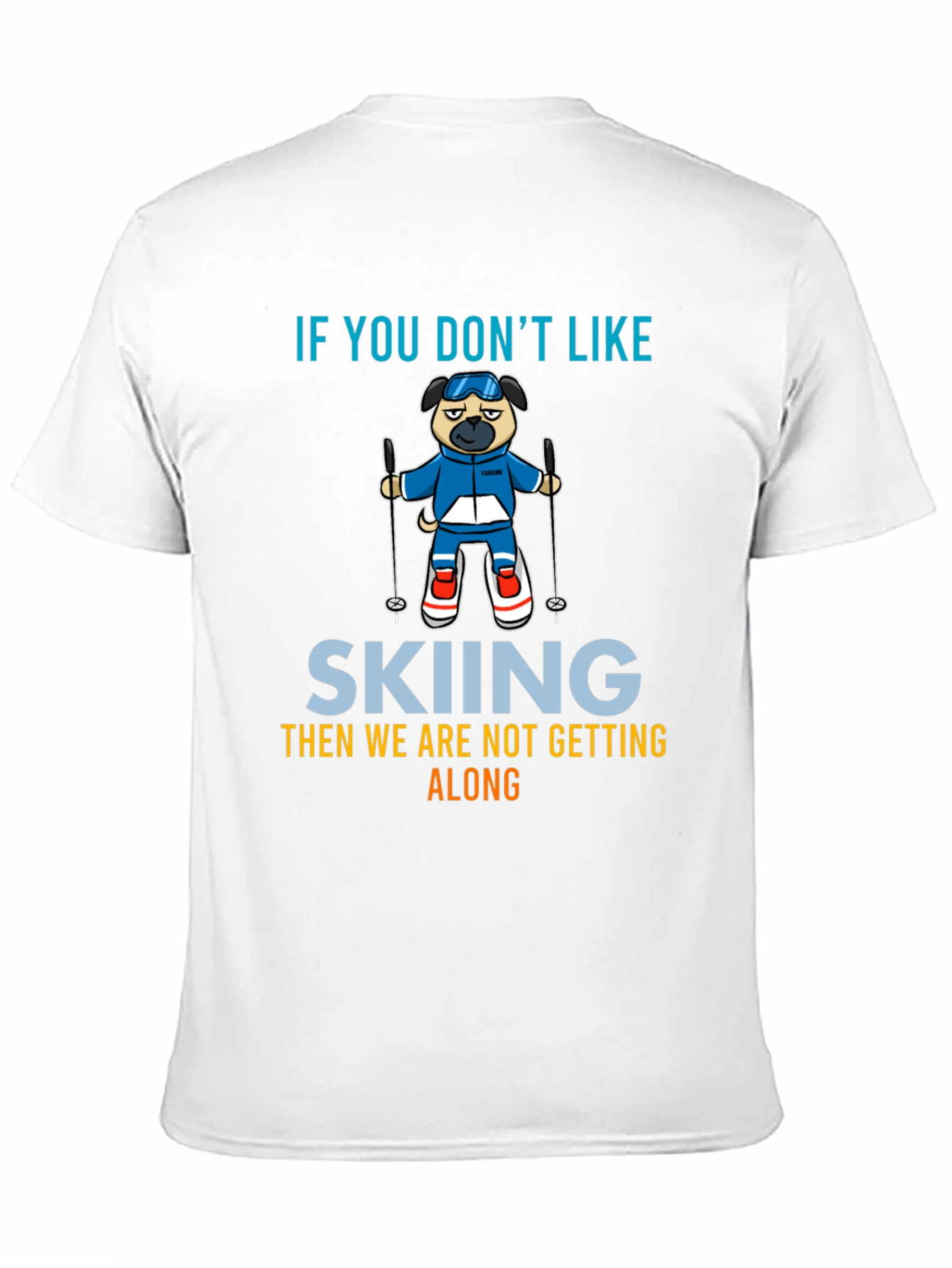 Skiing Pug Graphic Tee