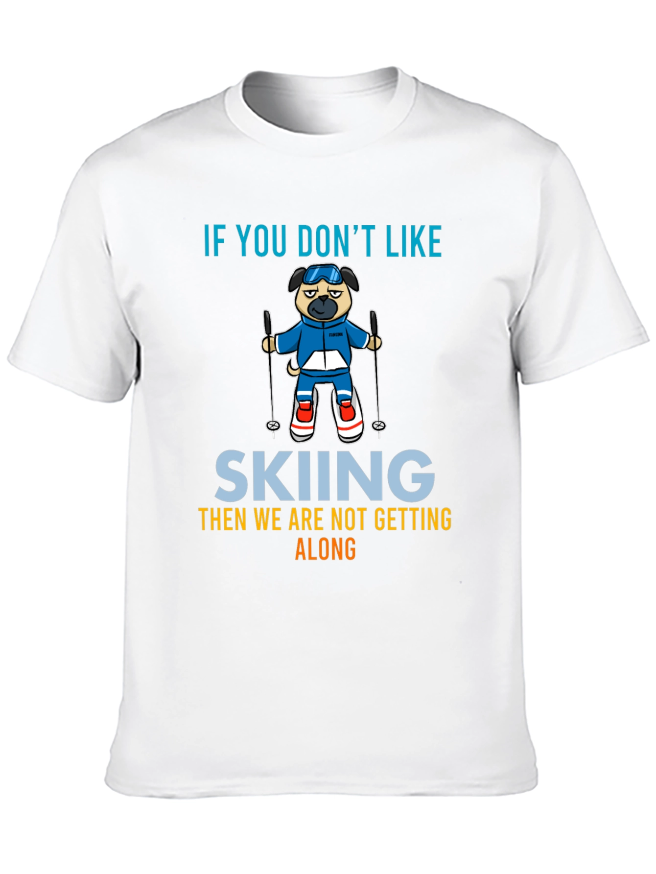 Skiing Pug Graphic Tee