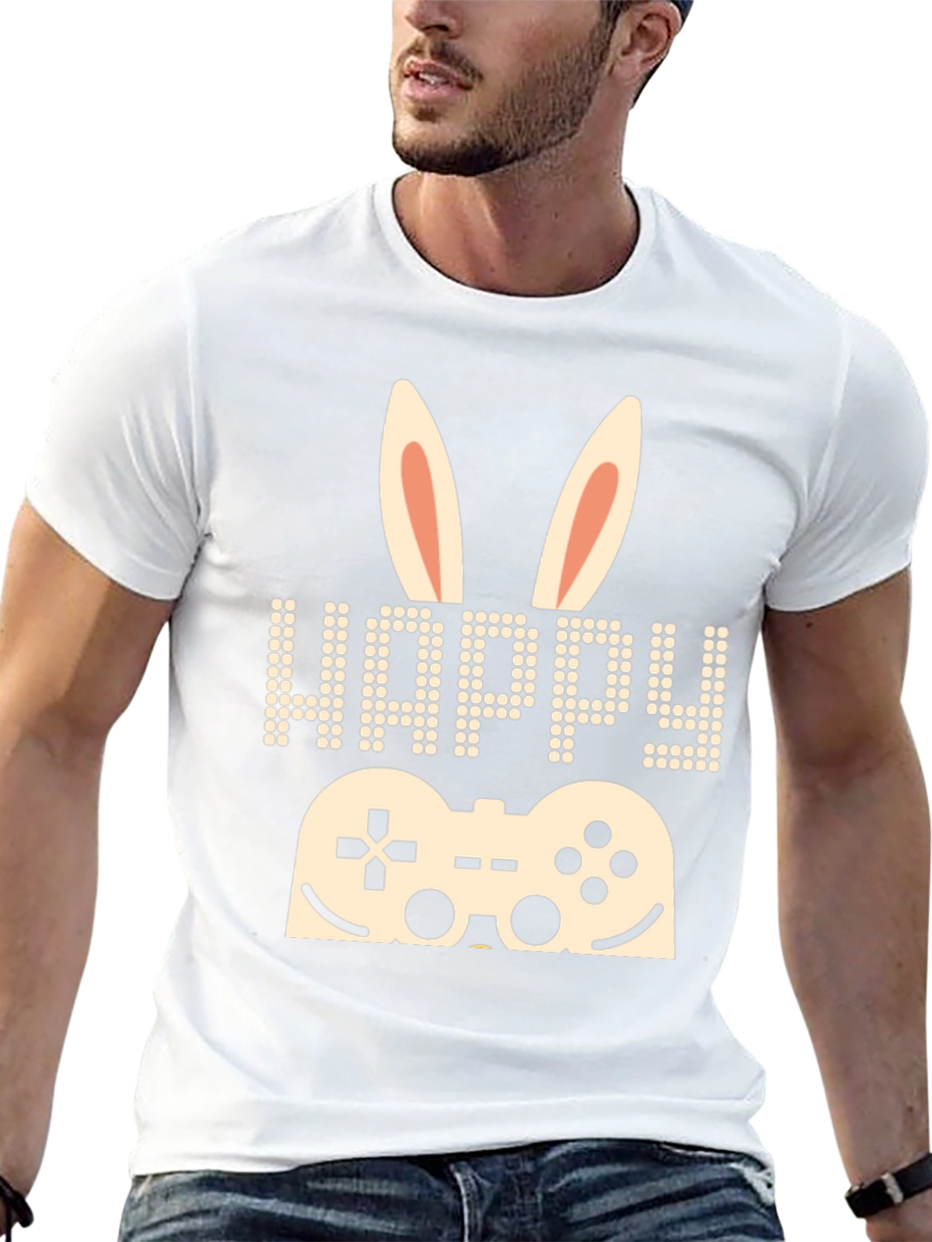 Happy Easter Gamer T-Shirt - Funny Bunny Gaming Tee