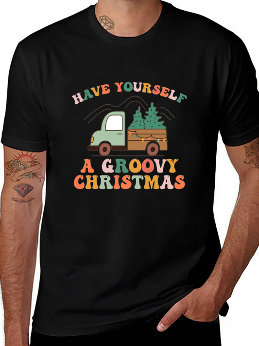 Groovy Christmas Truck Graphic Tee