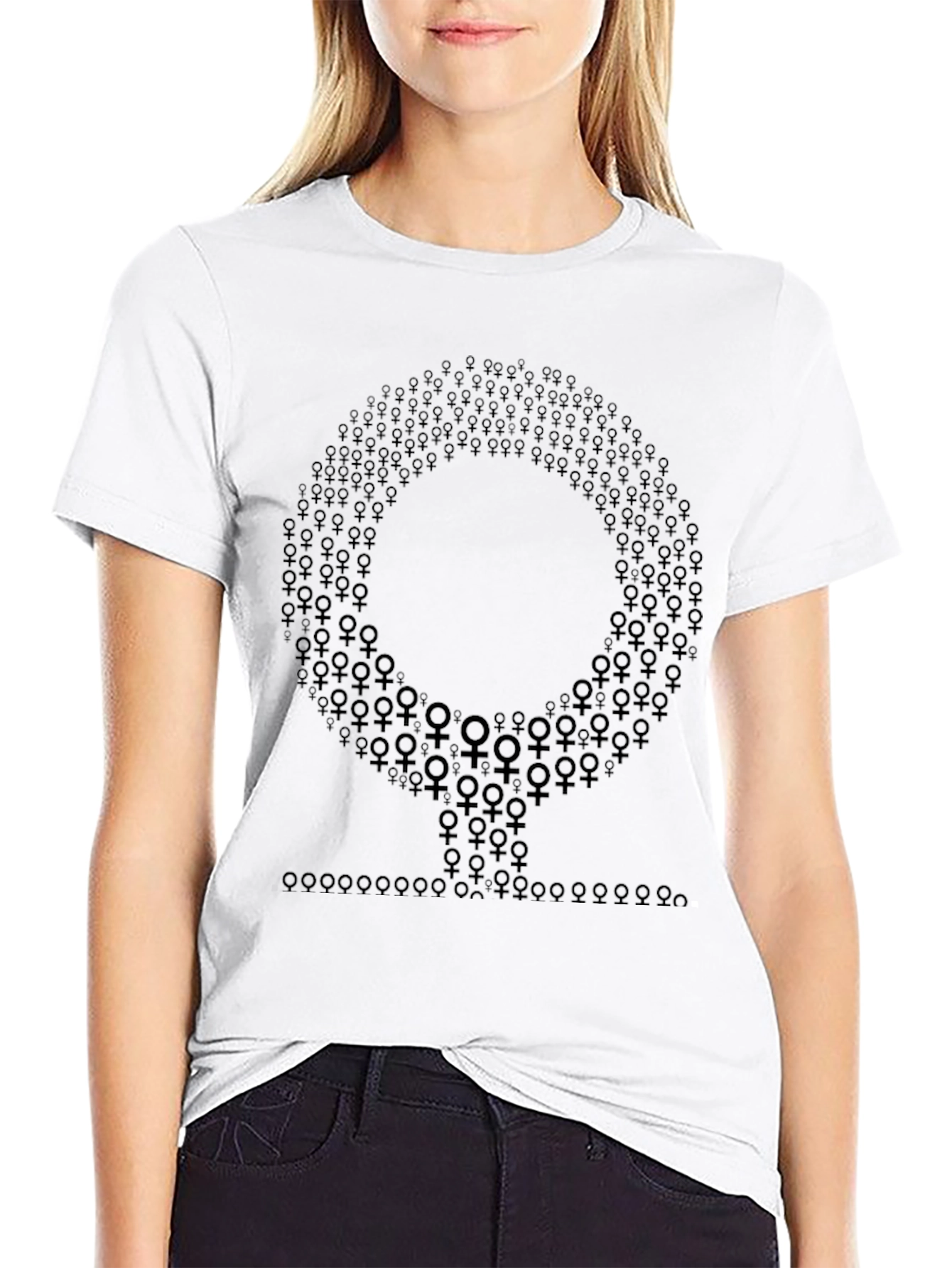 Feminist Venus Symbol Graphic Tee - Black