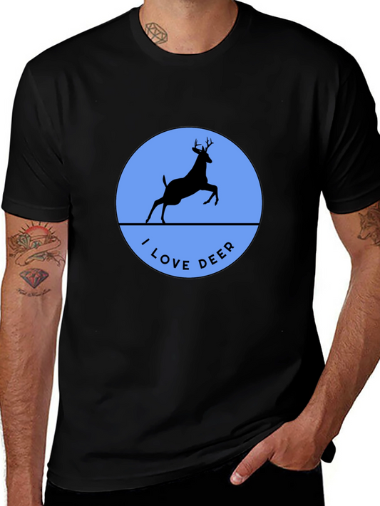 I Love Deer T-Shirt - Black Crew Neck