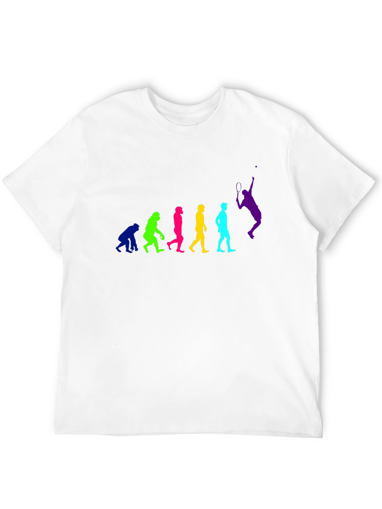Evolution of Tennis Player Graphic Tee - Black Cotton