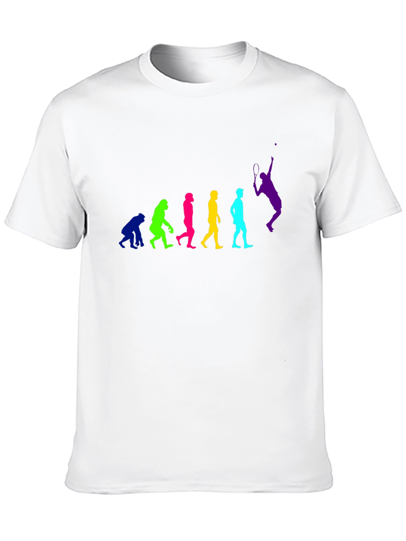 Evolution of Tennis Player Graphic Tee - Black Cotton