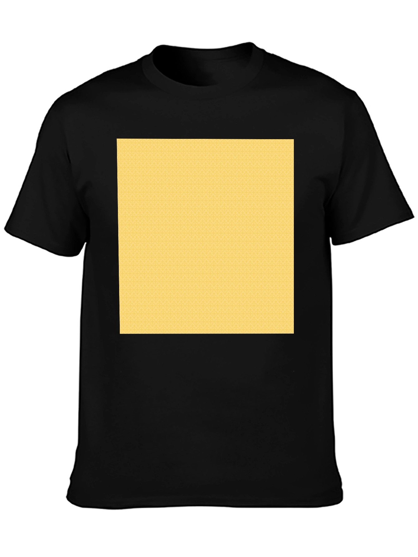 Mens Black T-Shirt with Custom Yellow Design