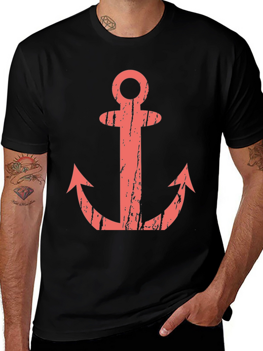 Anchor Graphic T-Shirt - Black Casual Tee