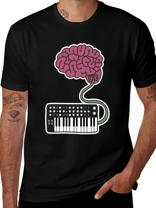 Brain Keyboard T-Shirt - Music Lovers Tee