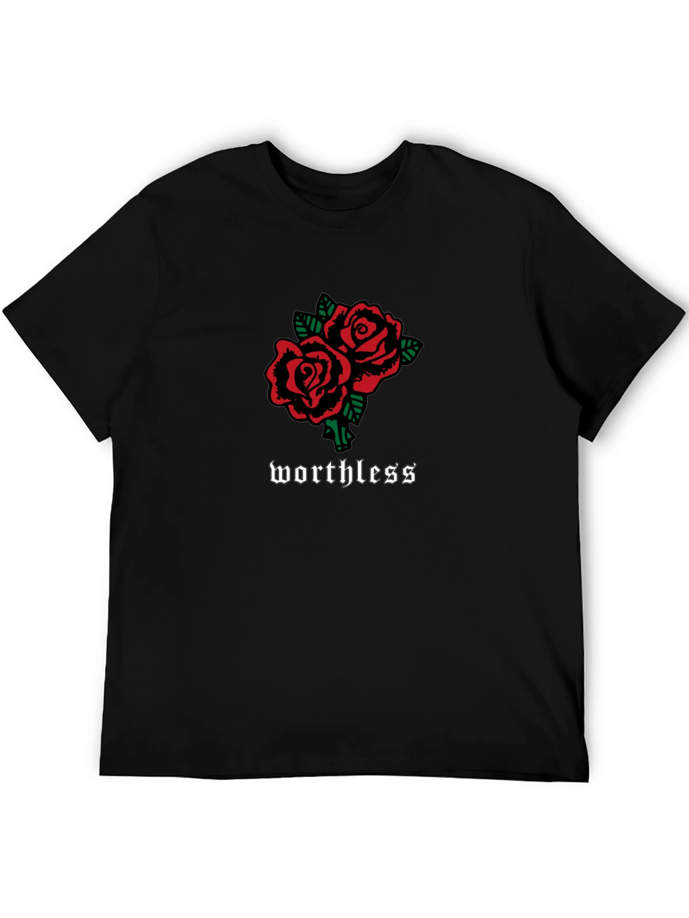 Worthless Roses Graphic T-Shirt - Black