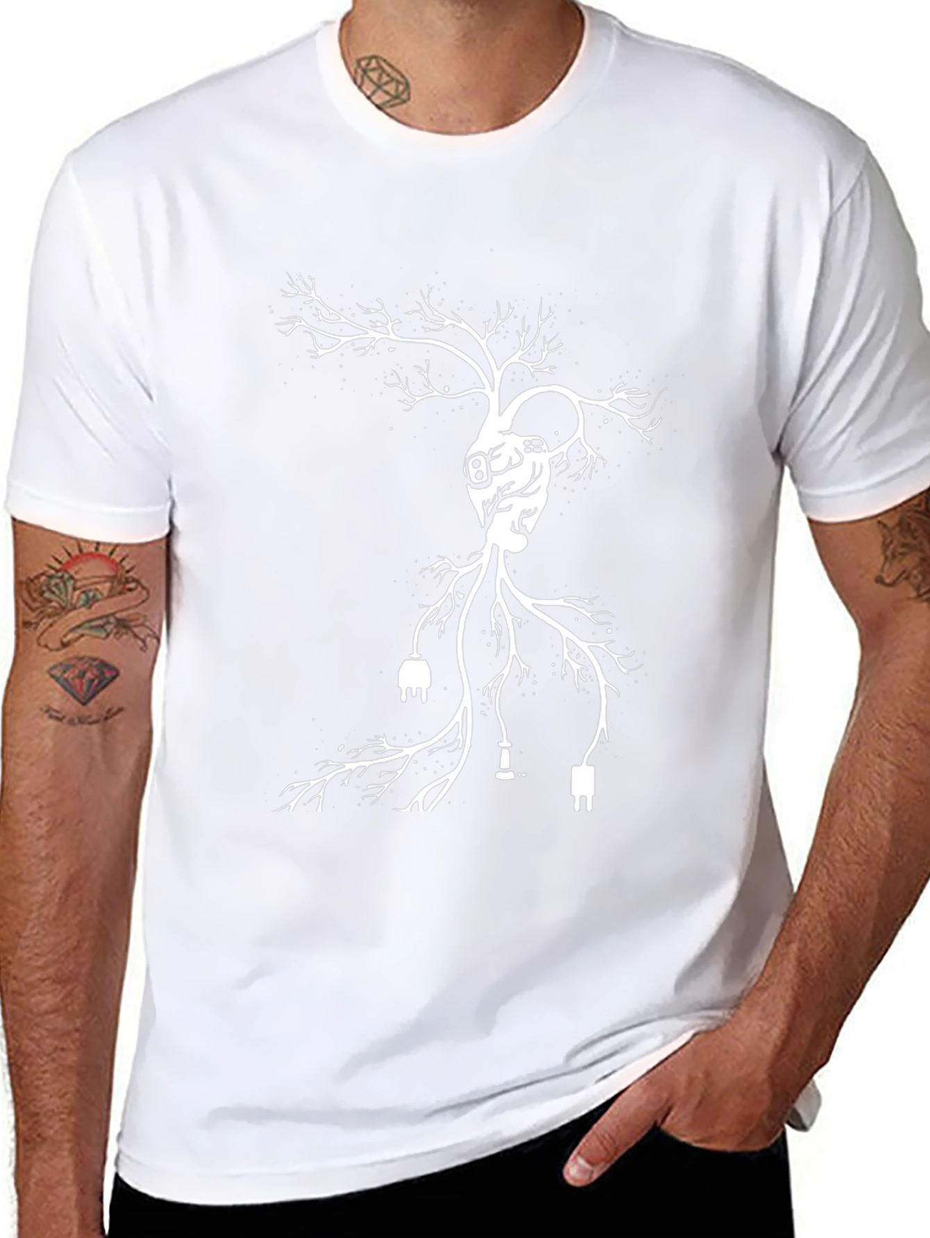 Tech Heart Tree Black T-Shirt