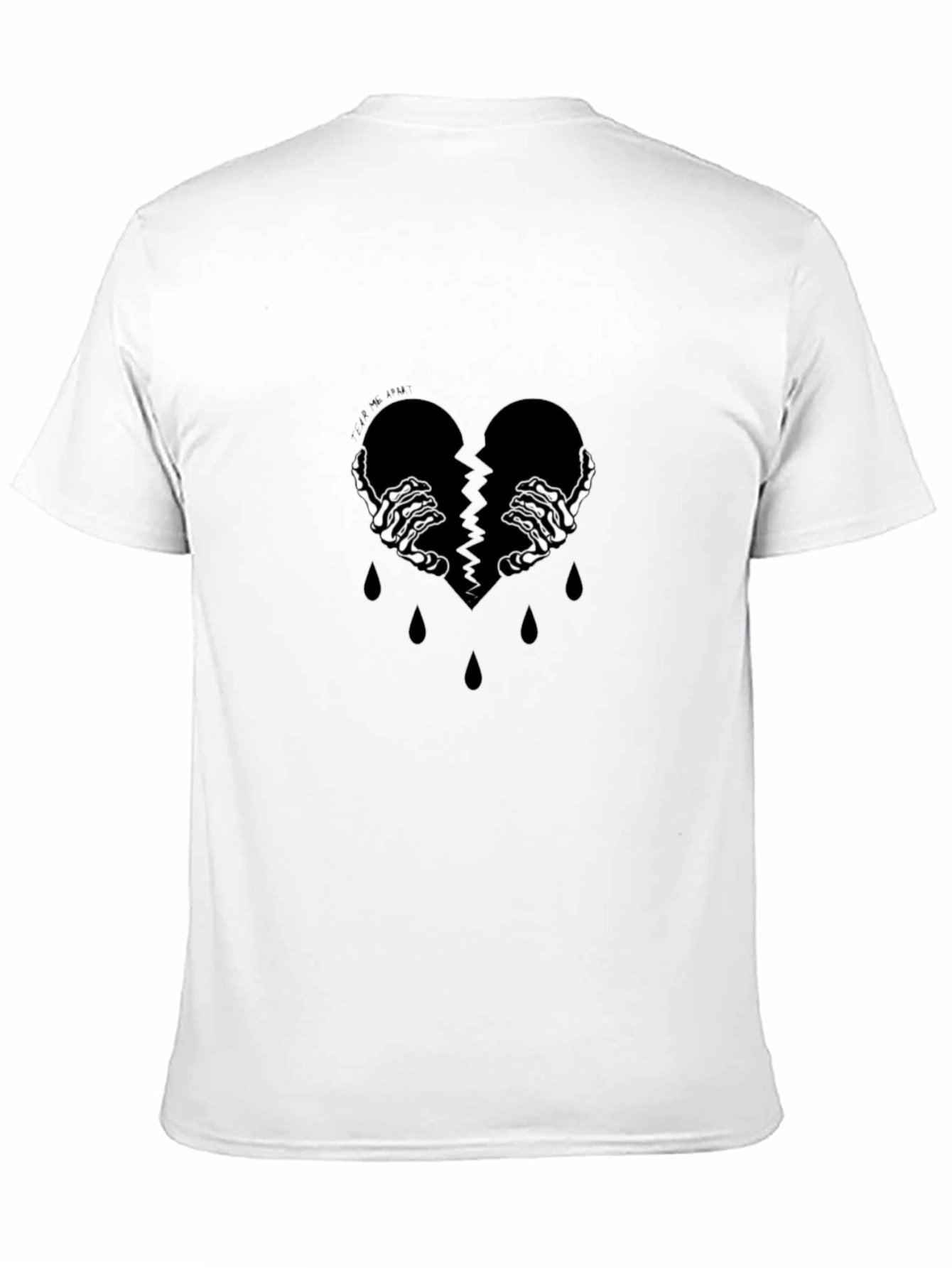 Broken Heart Skeleton Hand Graphic Tee - Black