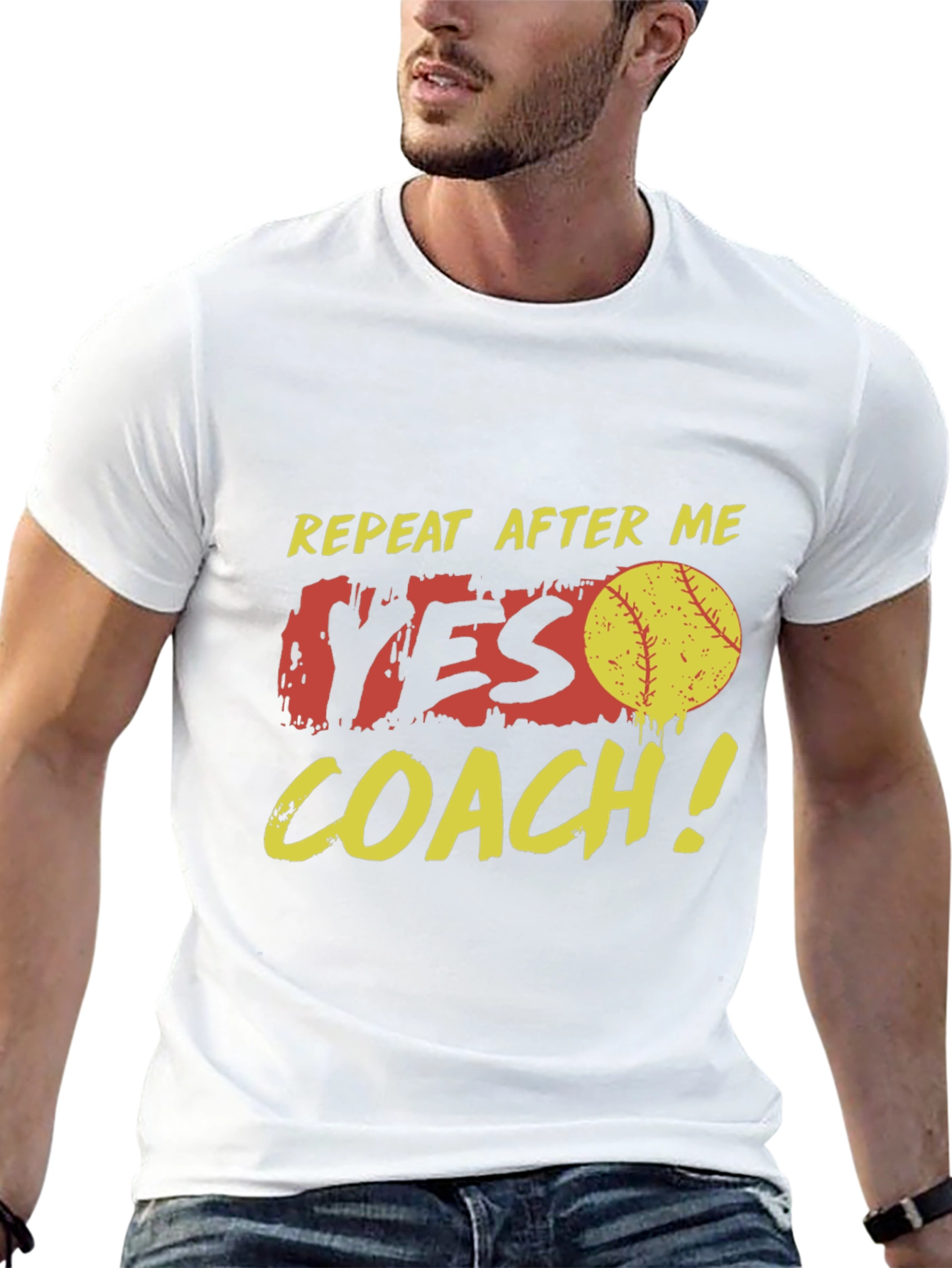 Yes Coach! Graphic Tee - Baseball Fan T-Shirt