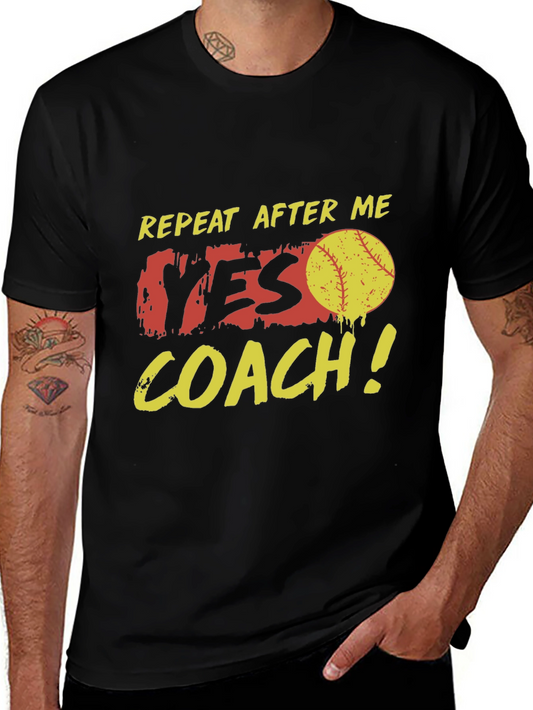 Yes Coach! Graphic Tee - Baseball Fan T-Shirt