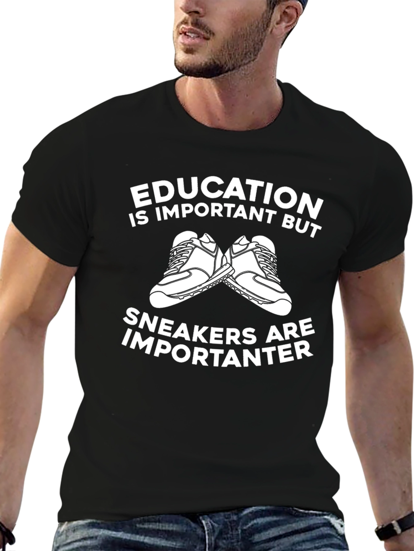 Education vs Sneakers T-Shirt: Funny Graphic Tee