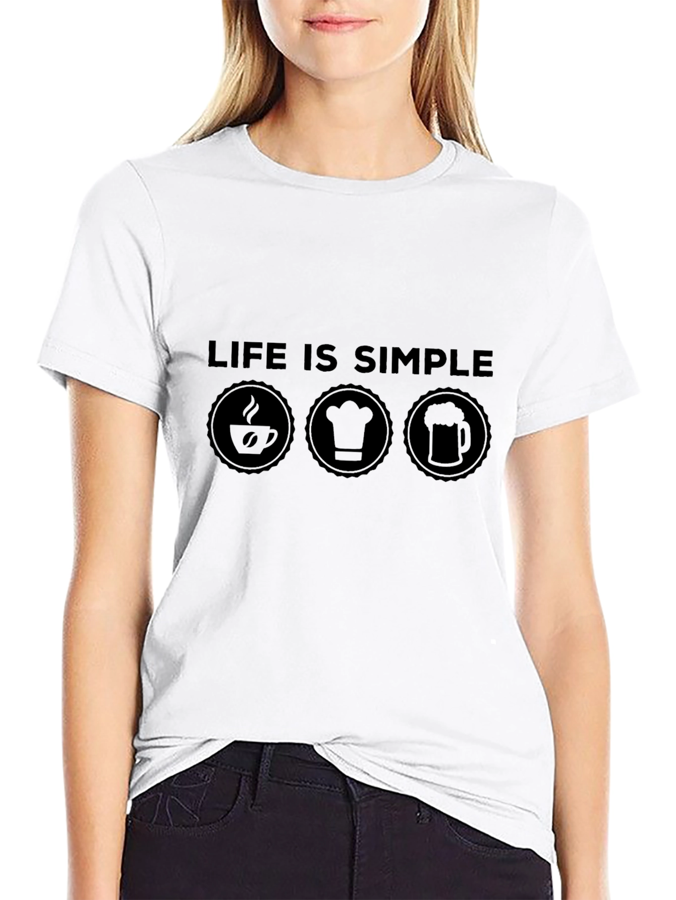 Life Is Simple T-Shirt - Coffee Chef Beer