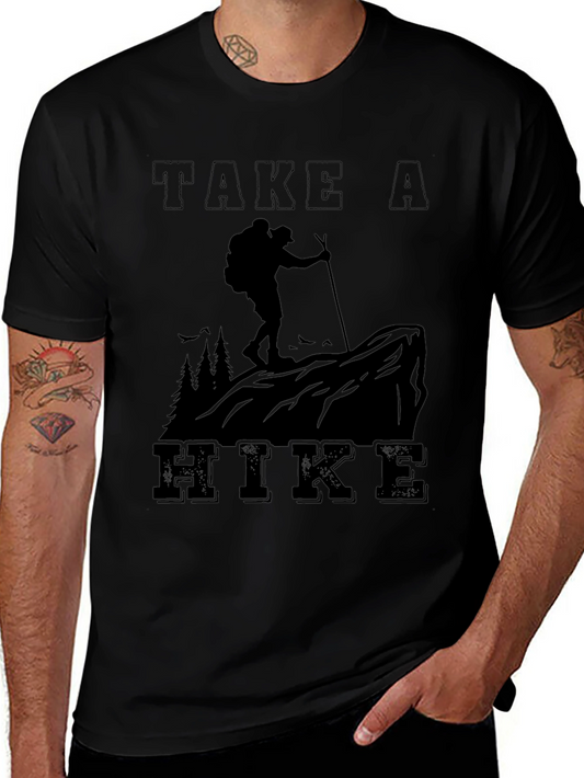 Take A Hike Graphic Tee - Black Cotton Blend