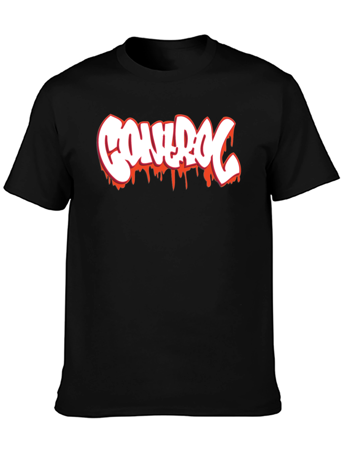 Control Graphic Print Black T-Shirt