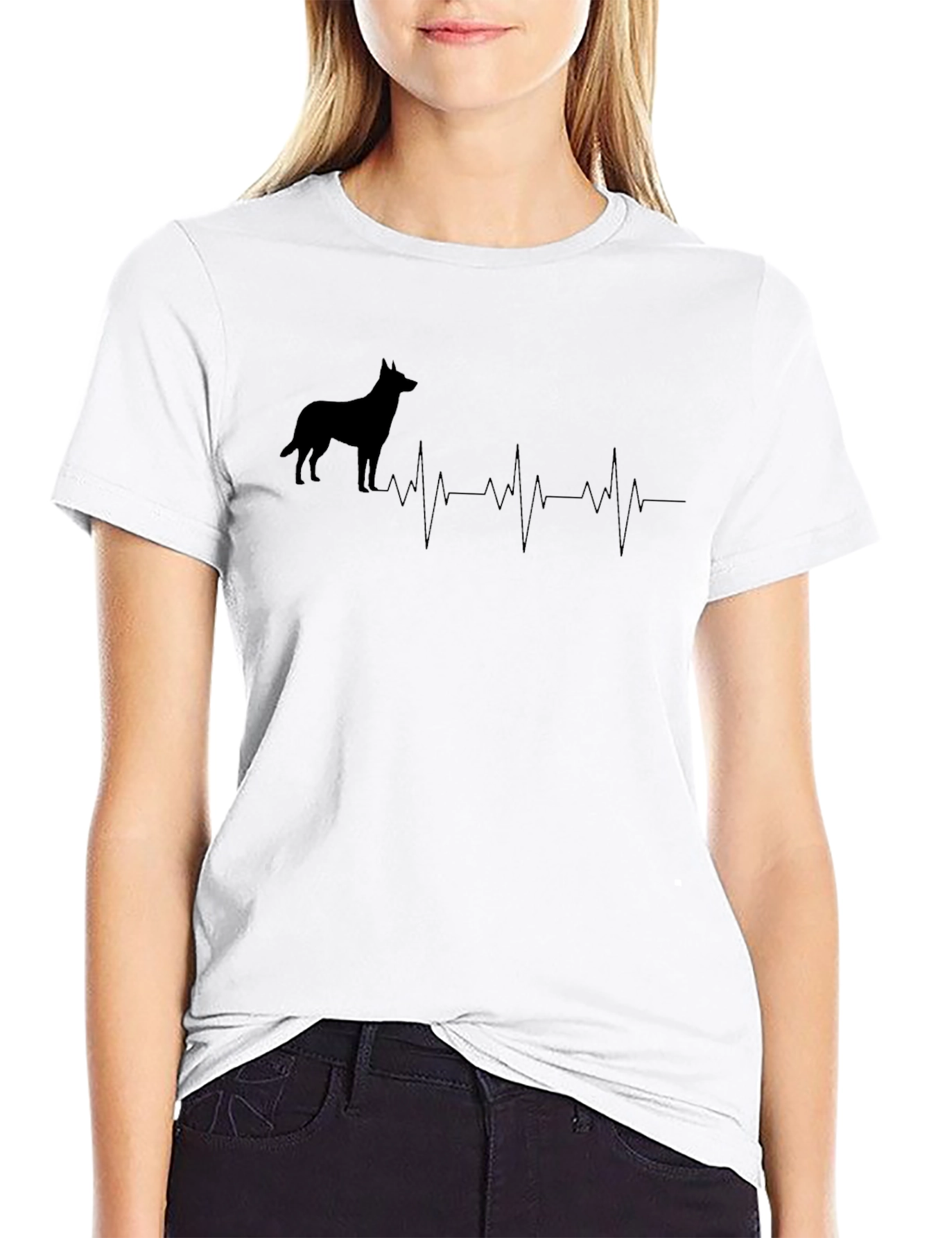 Dog Breed Heartbeat T-Shirt - Black