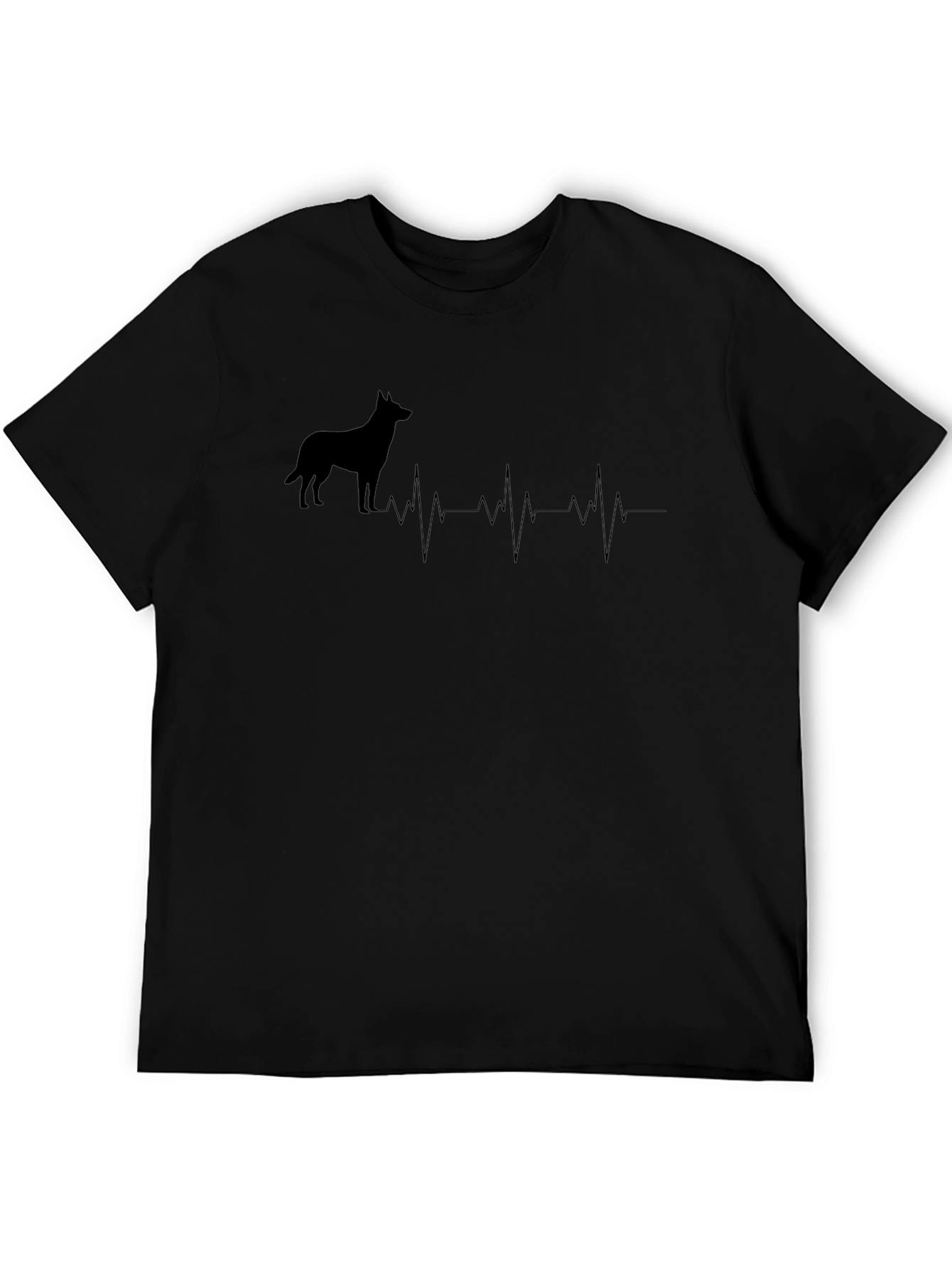 Dog Breed Heartbeat T-Shirt - Black