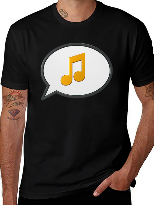 Musical Note Speech Bubble Black T-Shirt