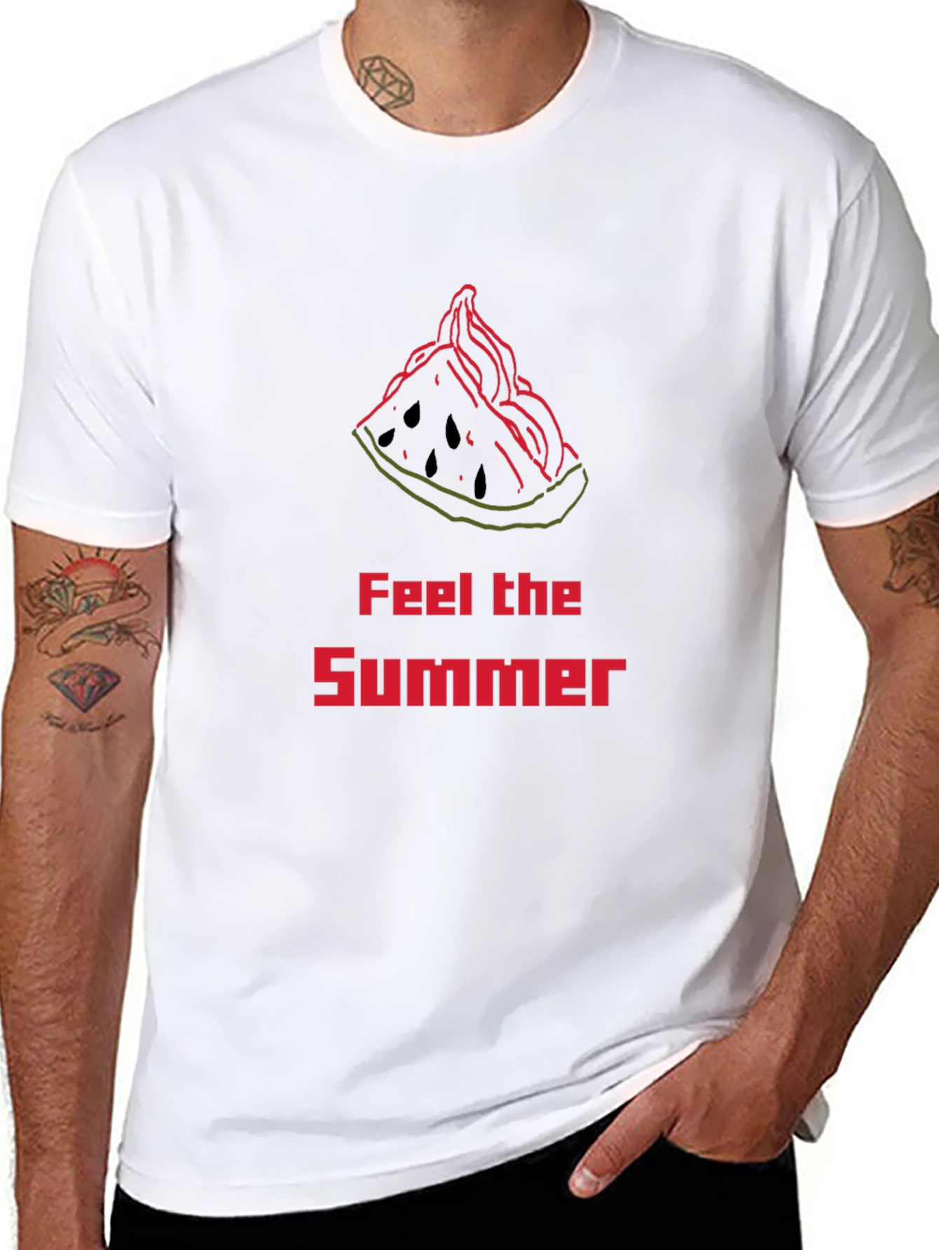 Feel The Summer T-Shirt - Watermelon Slice Design