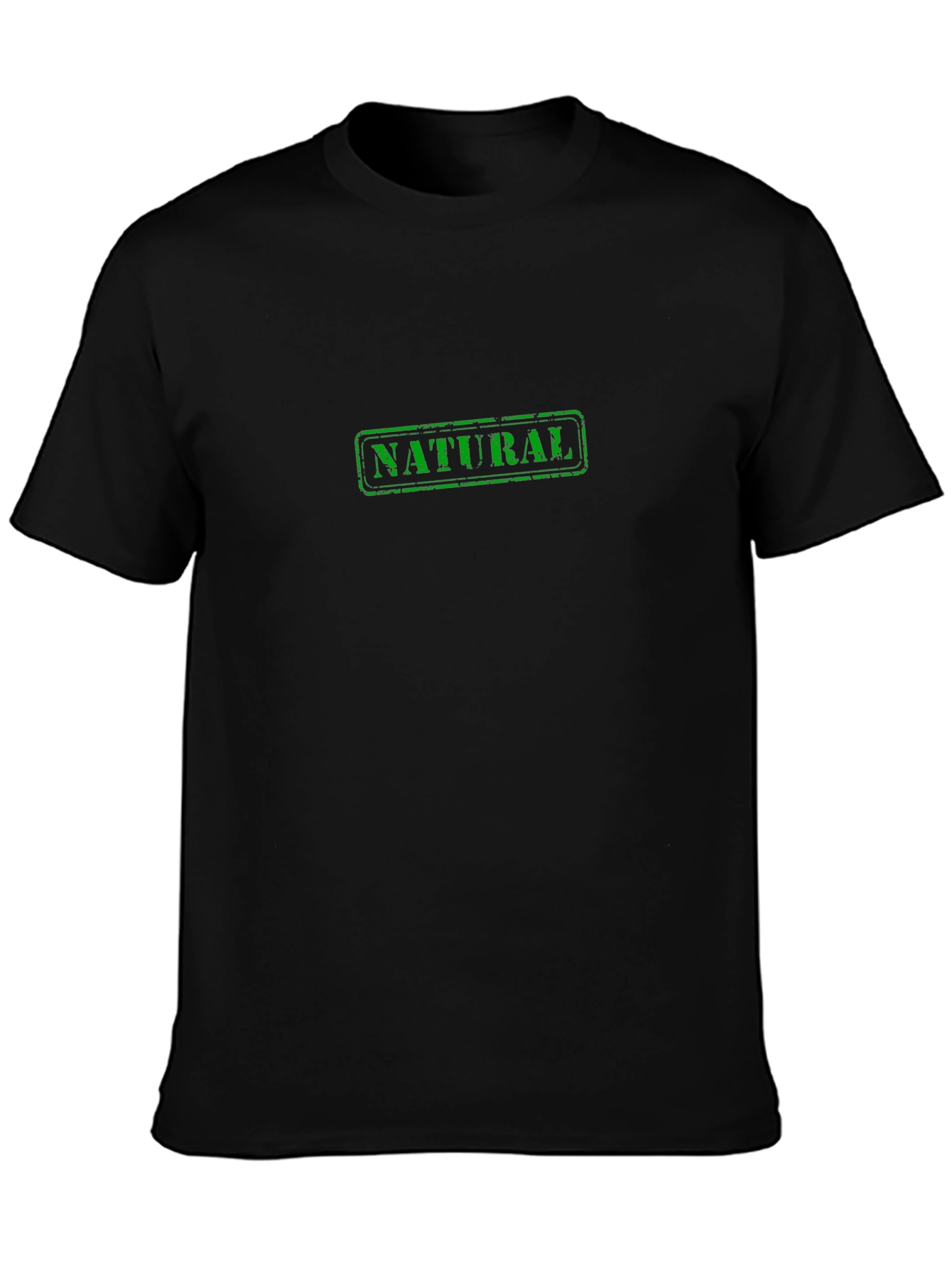 Natural Stamp Graphic Black T-Shirt