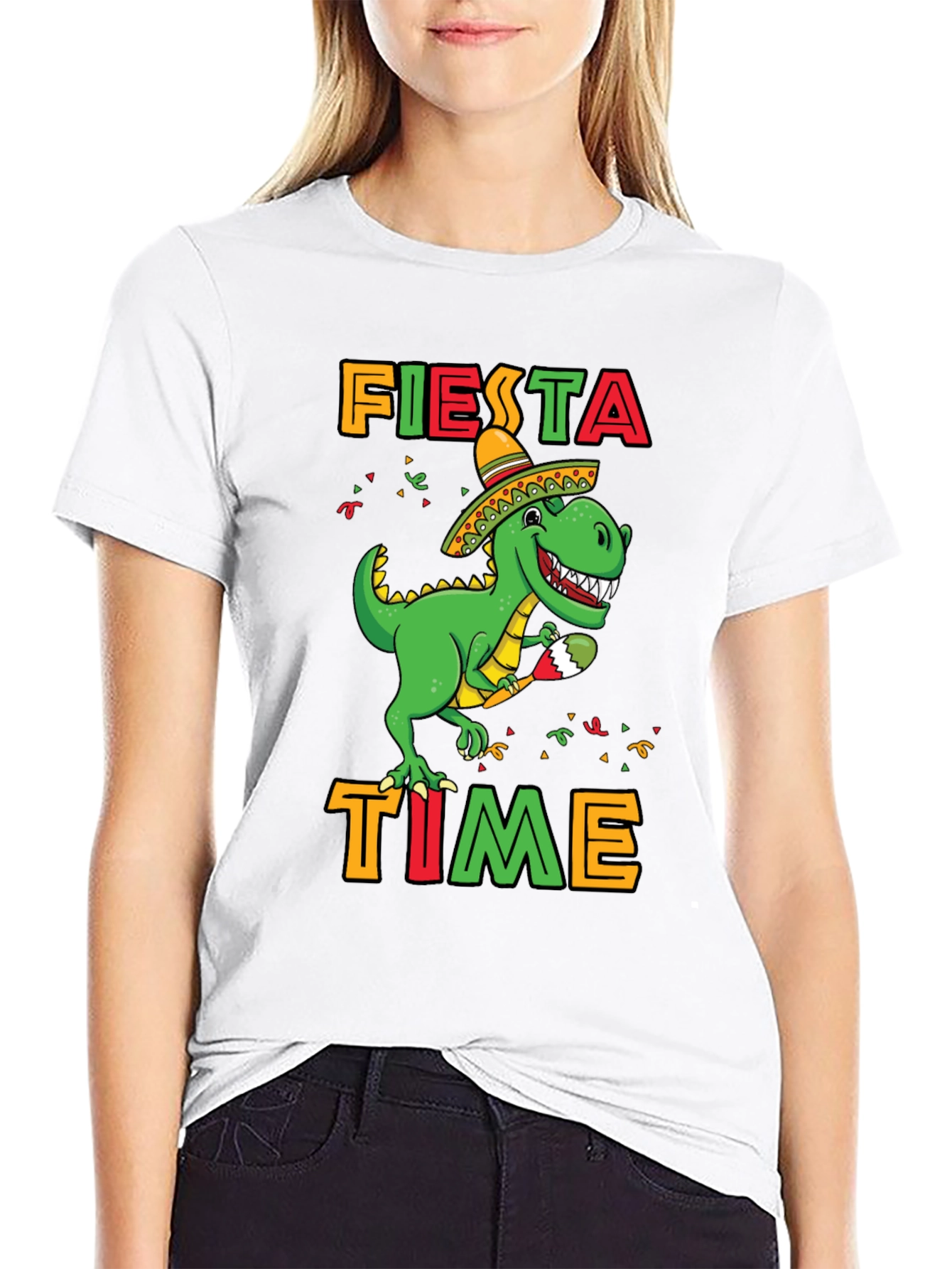 Fiesta Time Dinosaur T-Shirt - Cinco De Mayo