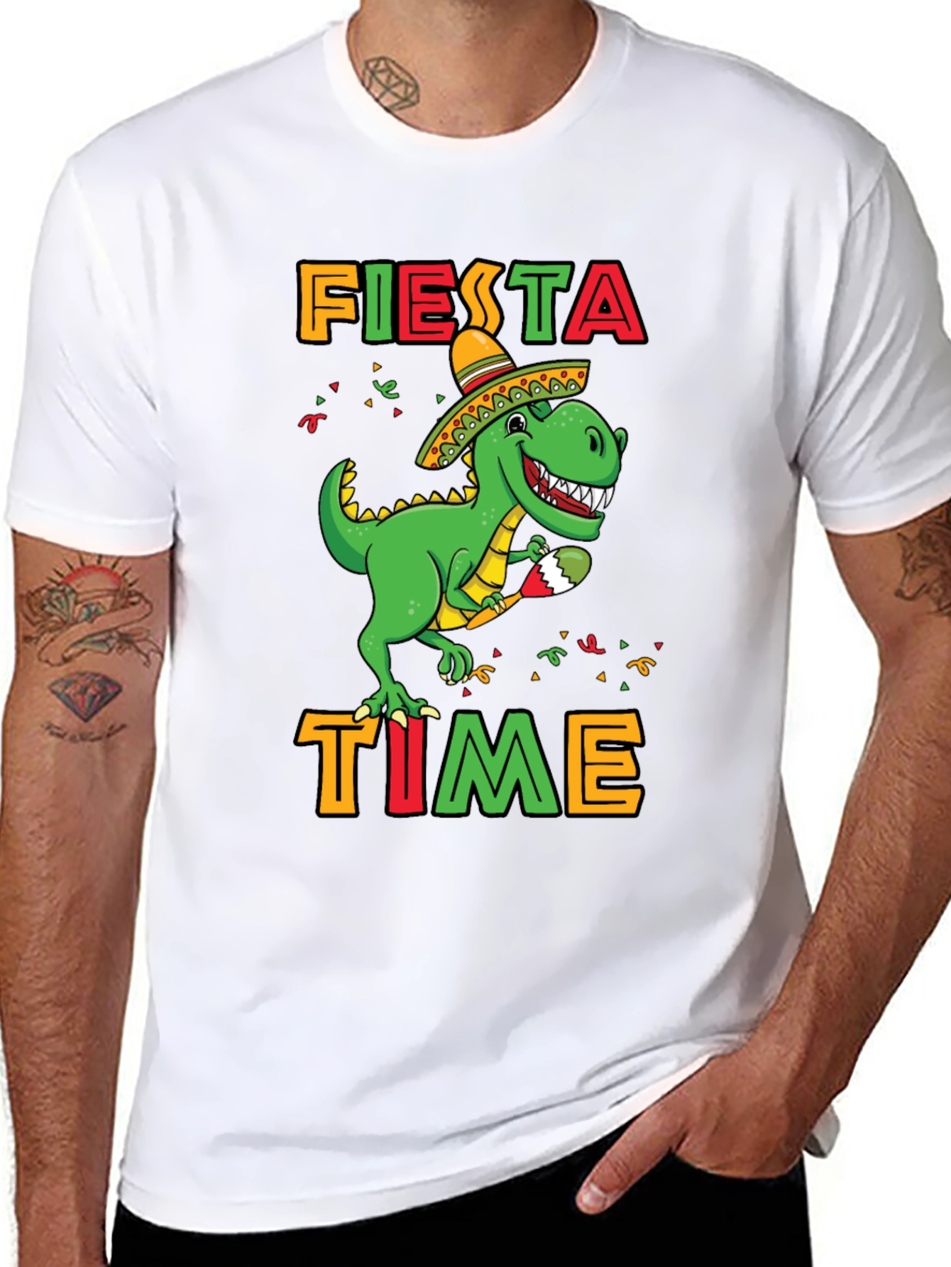 Fiesta Time Dinosaur T-Shirt - Cinco De Mayo