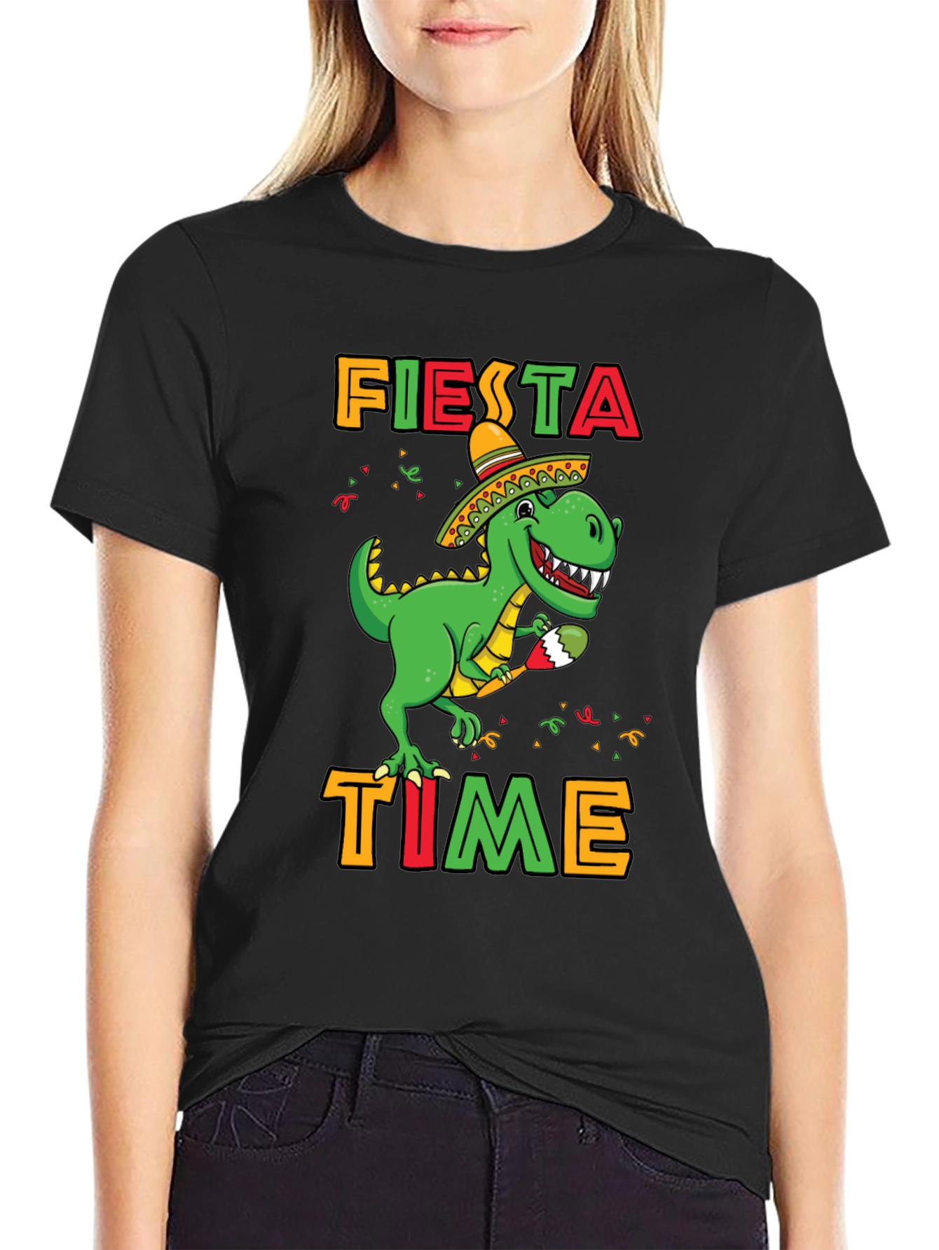 Fiesta Time Dinosaur T-Shirt - Cinco De Mayo