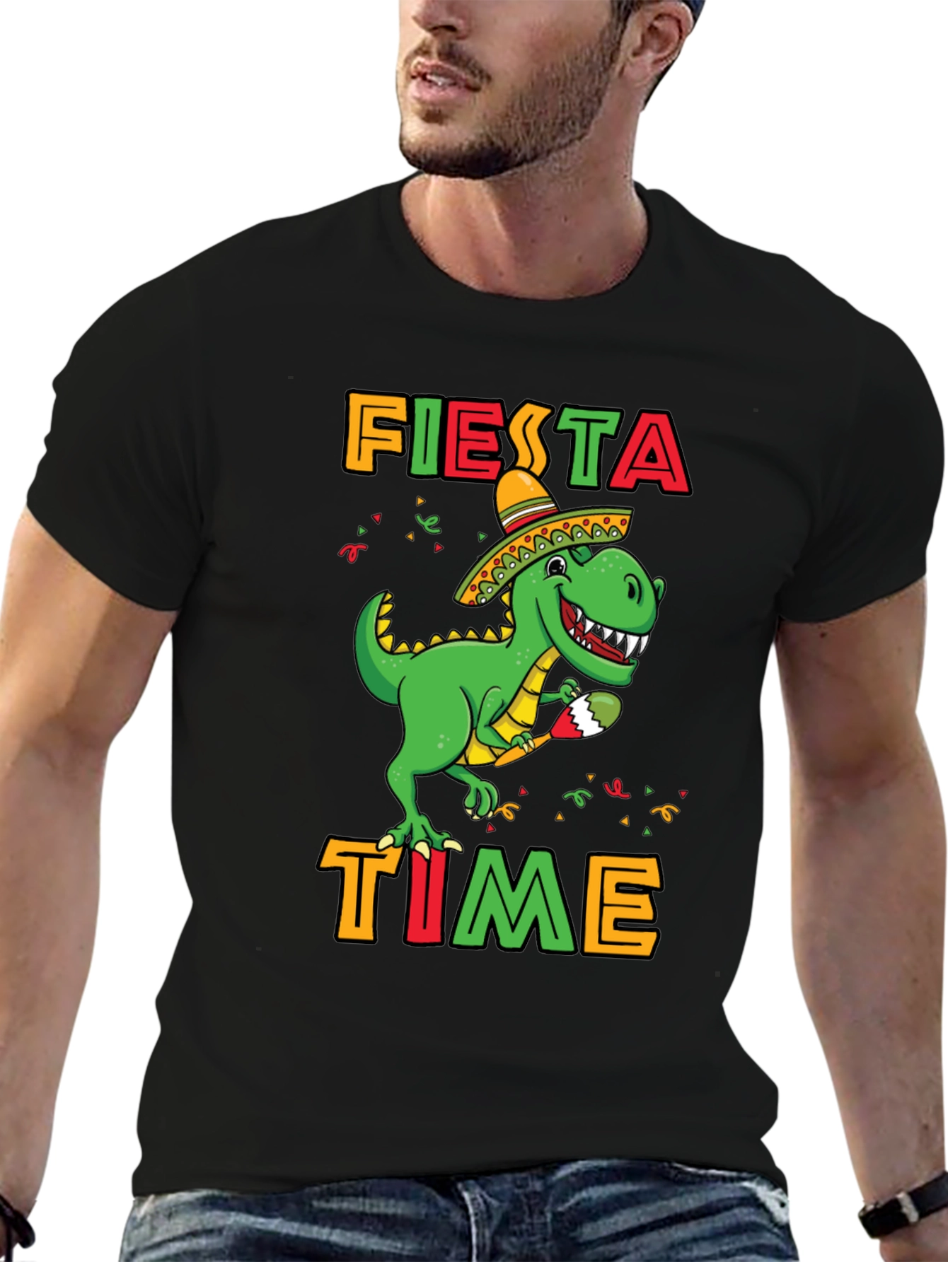 Fiesta Time Dinosaur T-Shirt - Cinco De Mayo