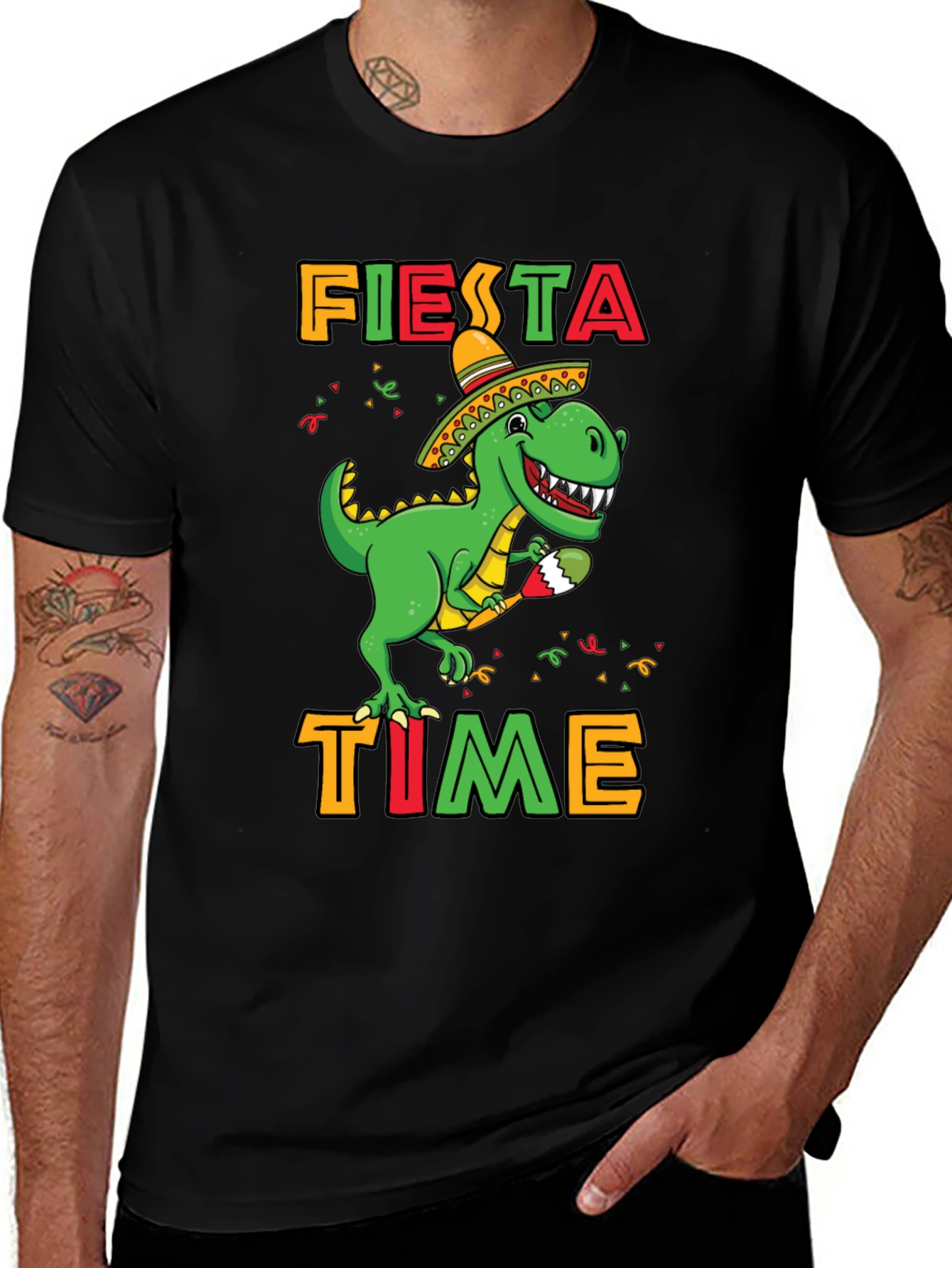 Fiesta Time Dinosaur T-Shirt - Cinco De Mayo