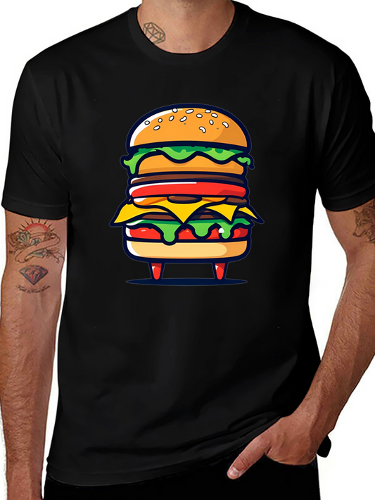 Burger Graphic Black T-Shirt