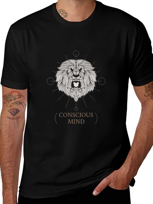 Conscious Mind Lion Graphic Tee - Black