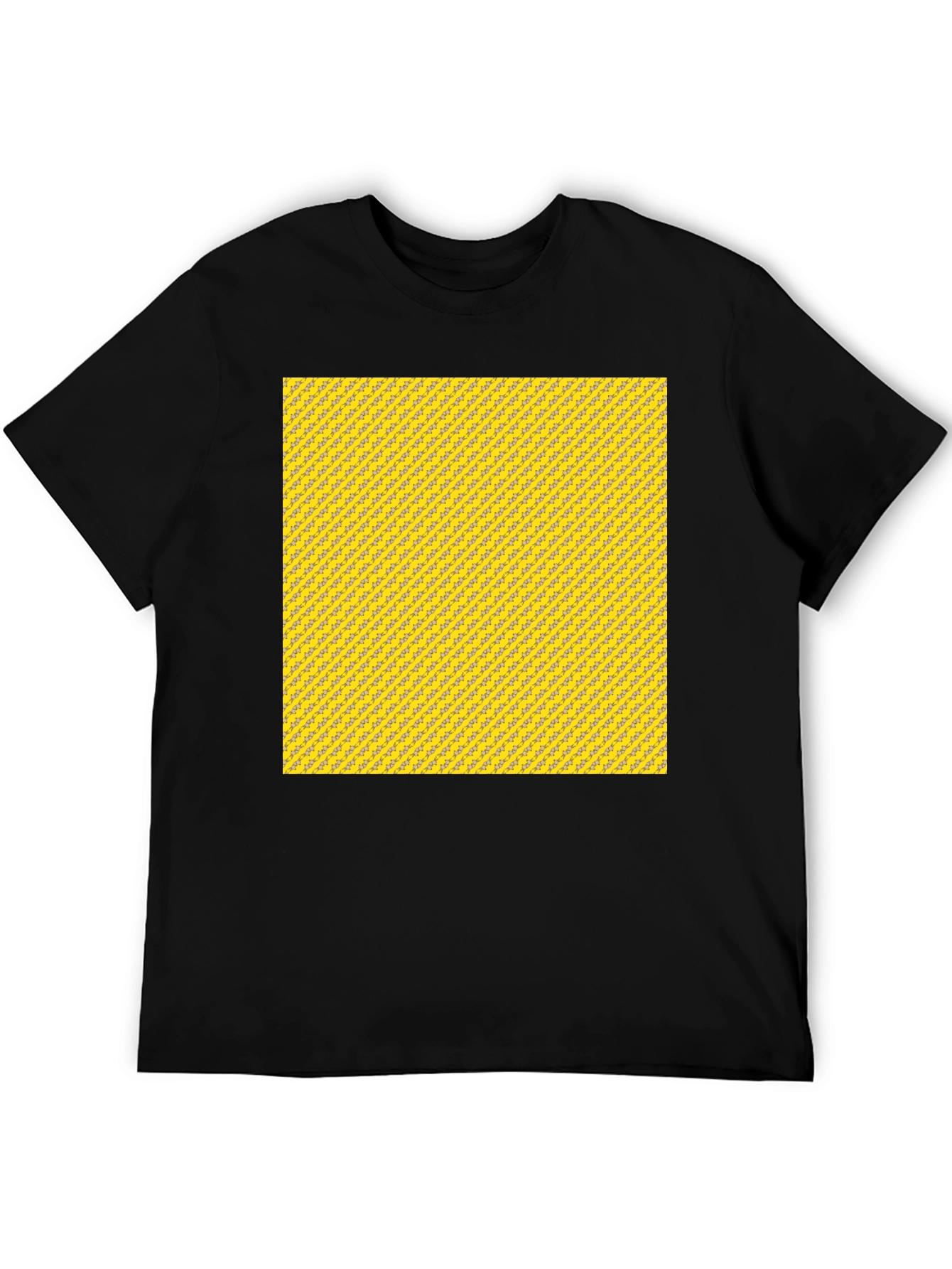 Modern Patterned Tee - Casual Black T-Shirt