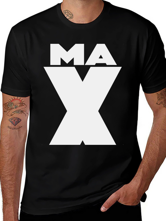 MAX Graphic Tee - Black Cotton Blend Shirt