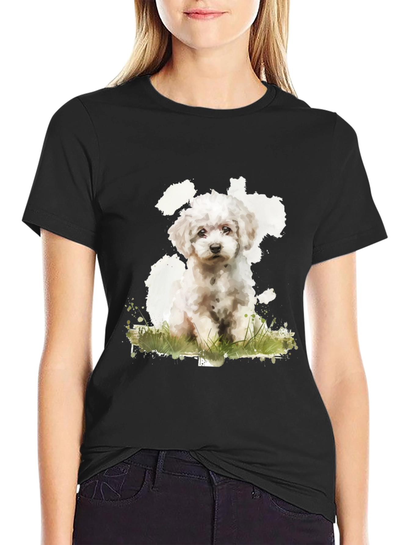Cute Dog Graphic T-Shirt - Unisex Black Tee