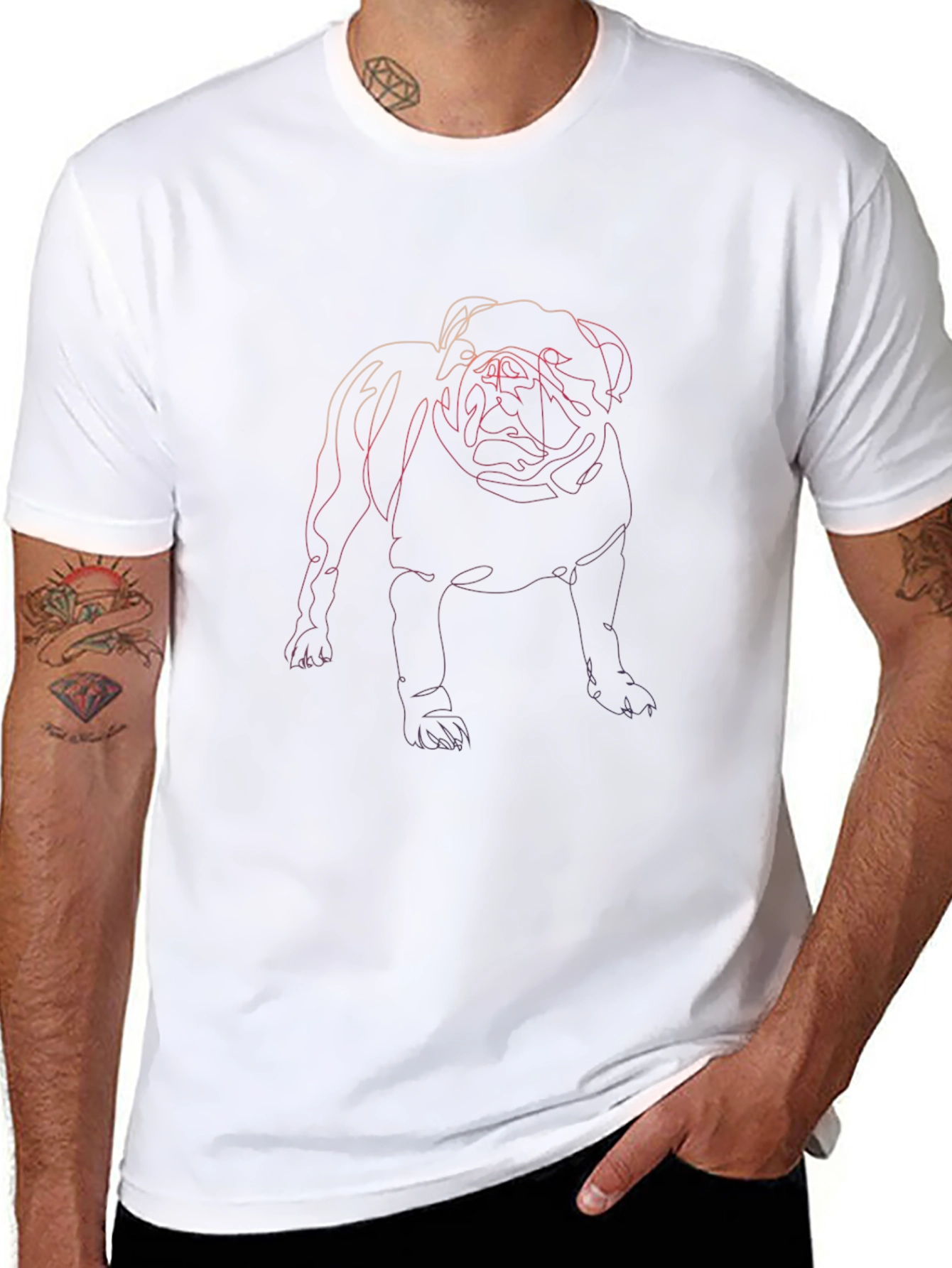Dog Line Art Black Tee