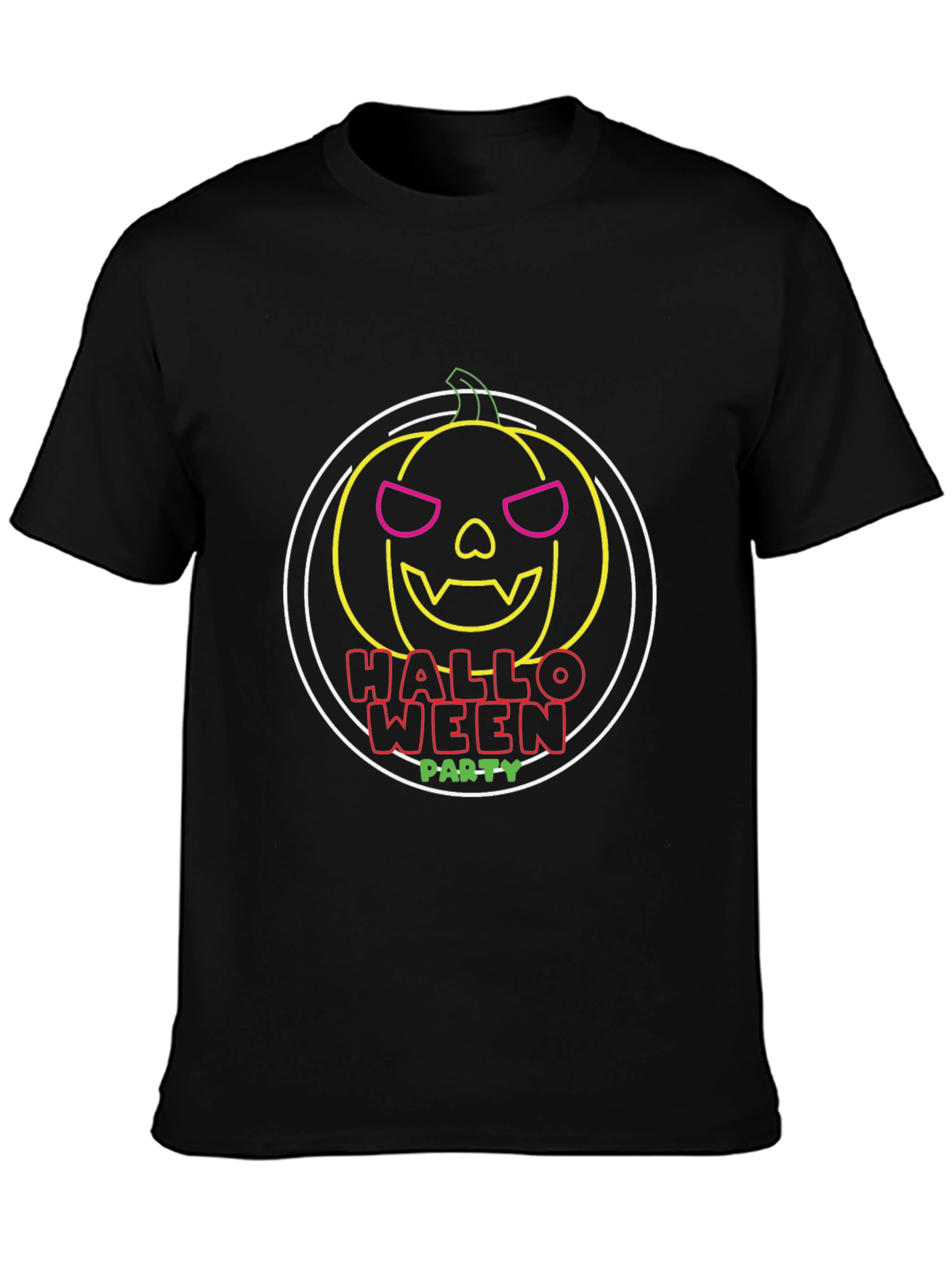 Halloween Party Pumpkin T-Shirt - Mens Black Tee