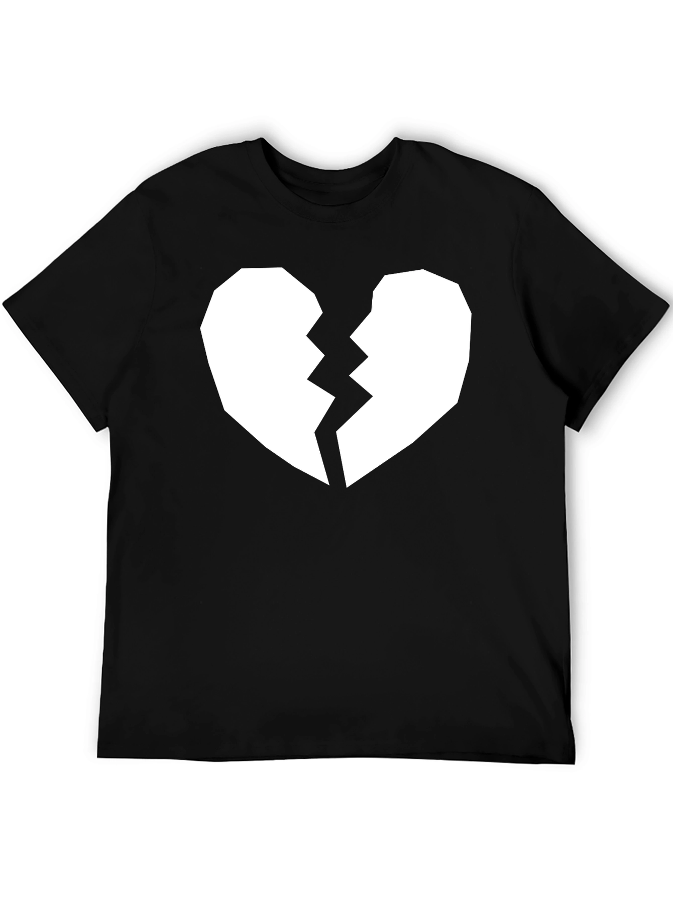 Broken Heart Graphic Tee - Black Casual Shirt