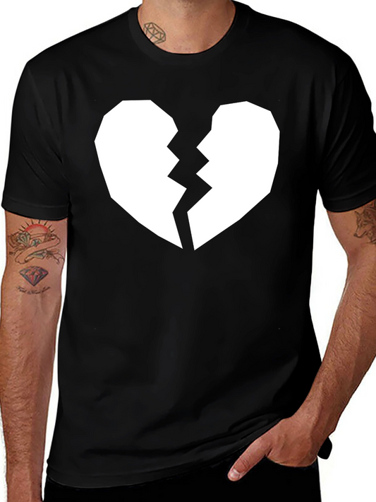 Broken Heart Graphic Tee - Black Casual Shirt