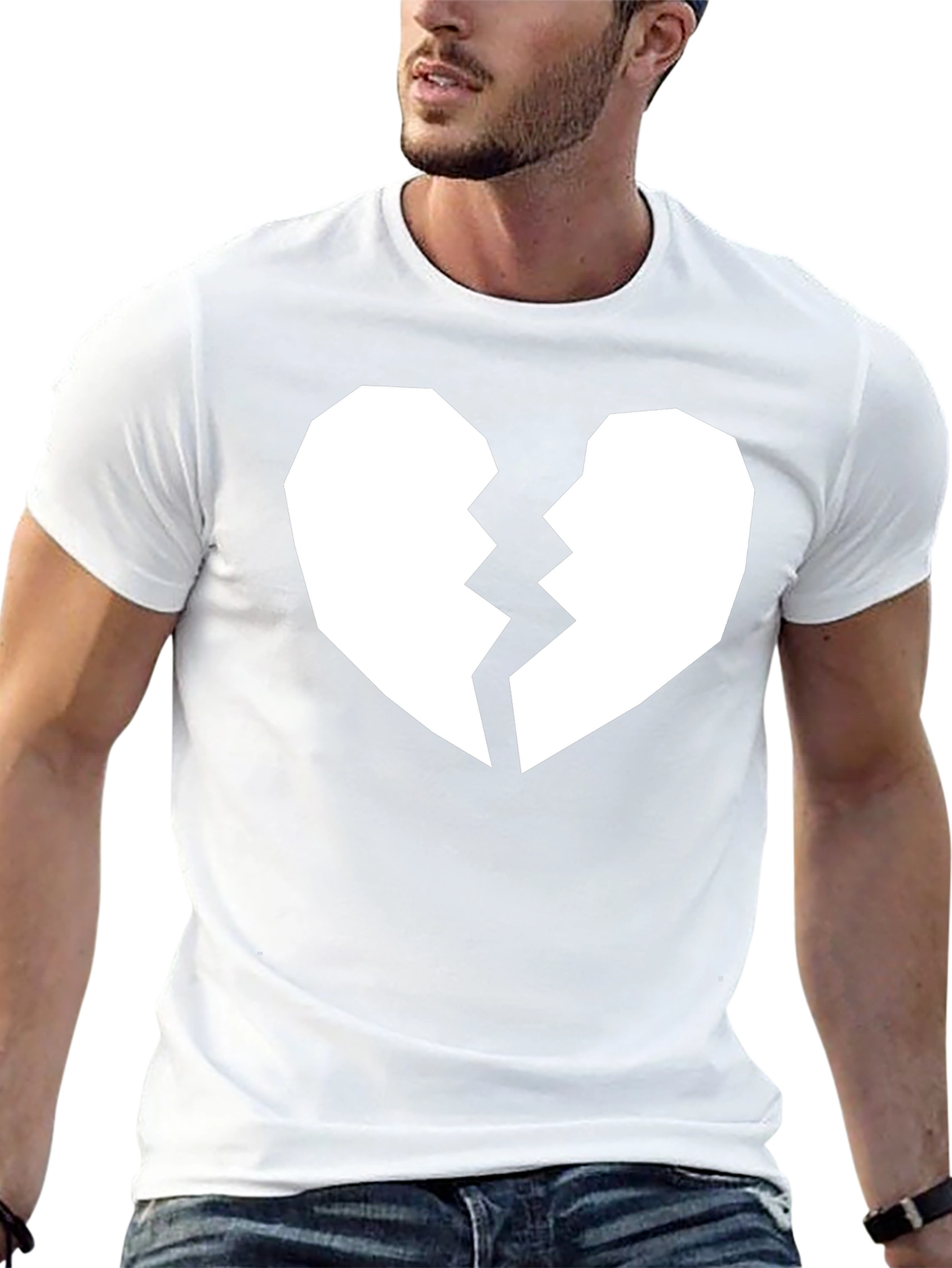 Broken Heart Graphic Tee - Black Casual Shirt