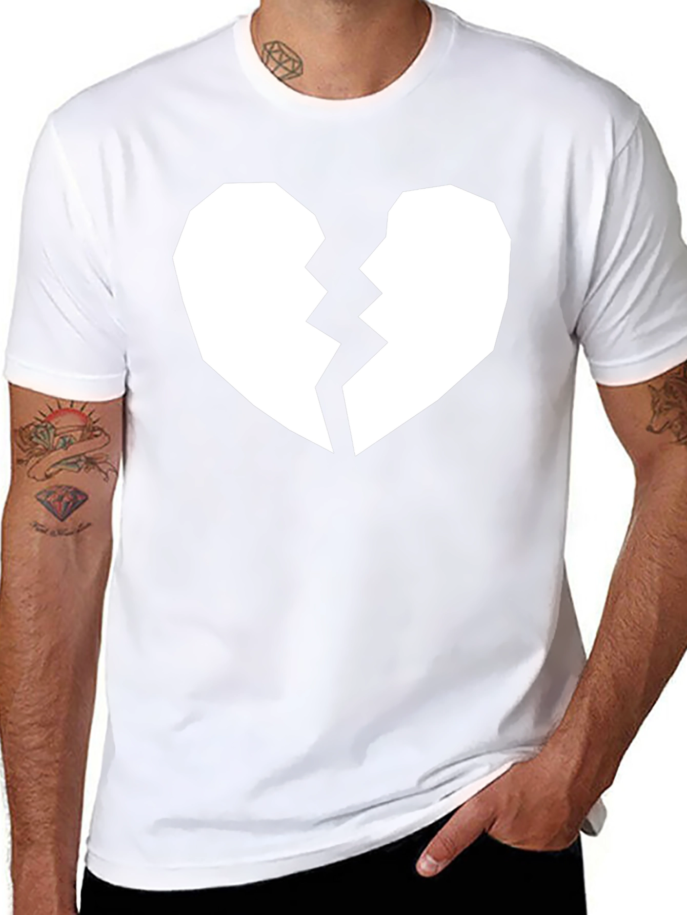 Broken Heart Graphic Tee - Black Casual Shirt