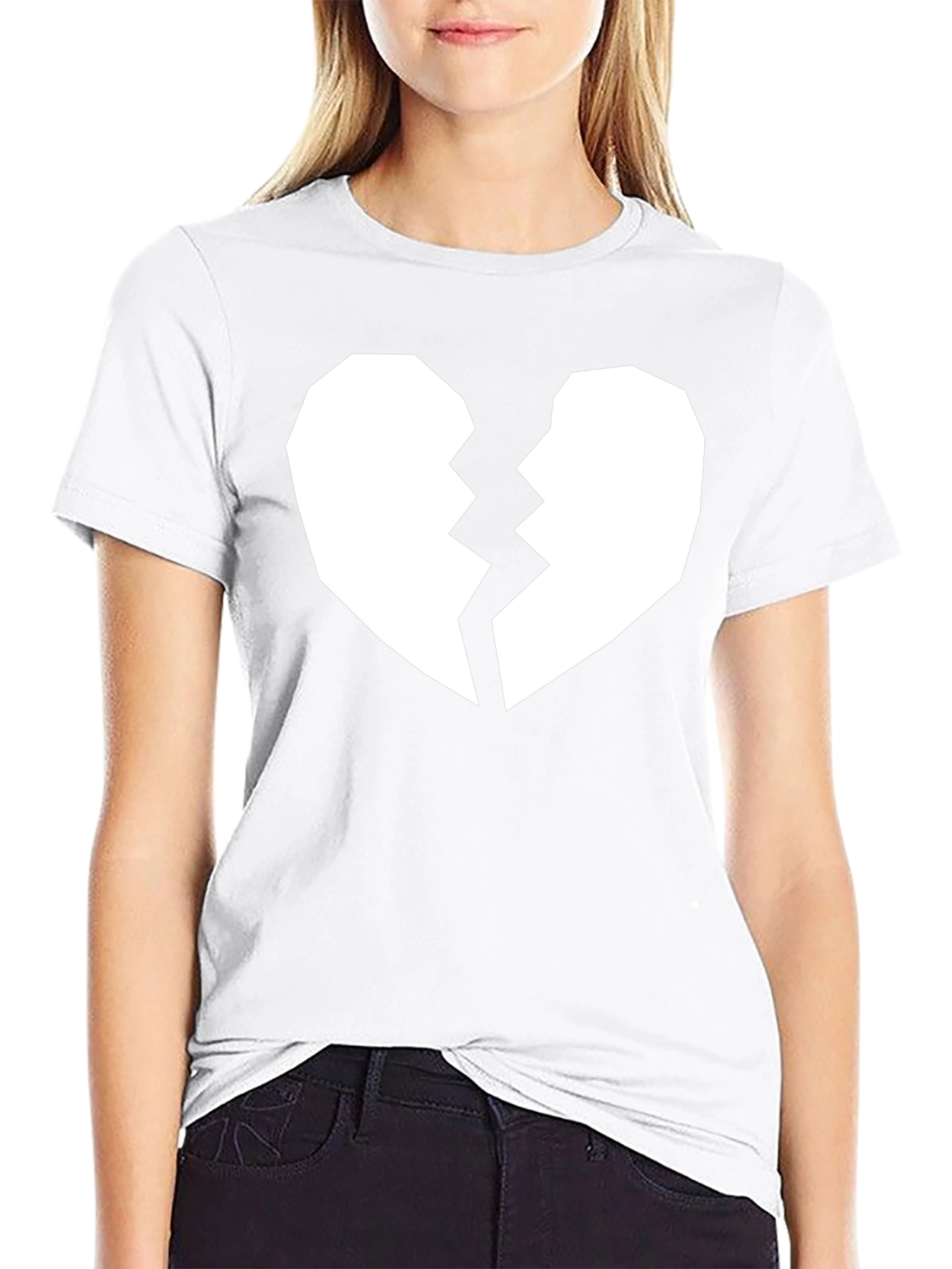 Broken Heart Graphic Tee - Black Casual Shirt