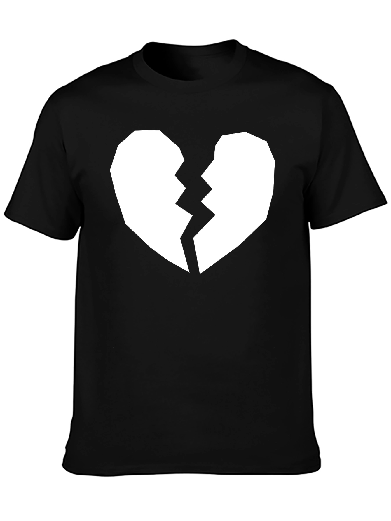 Broken Heart Graphic Tee - Black Casual Shirt