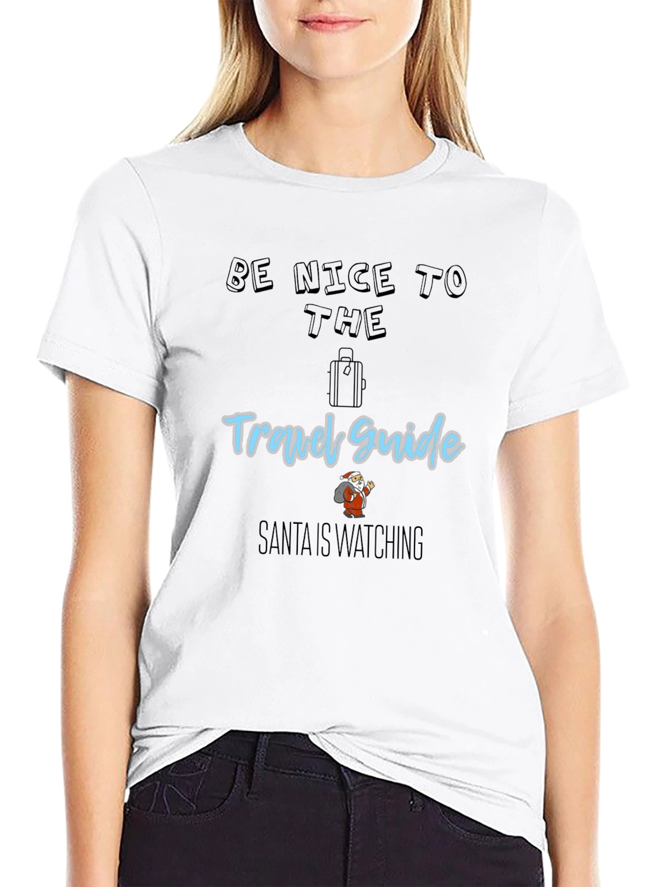 Be Nice to the Travel Guide Santa T-Shirt