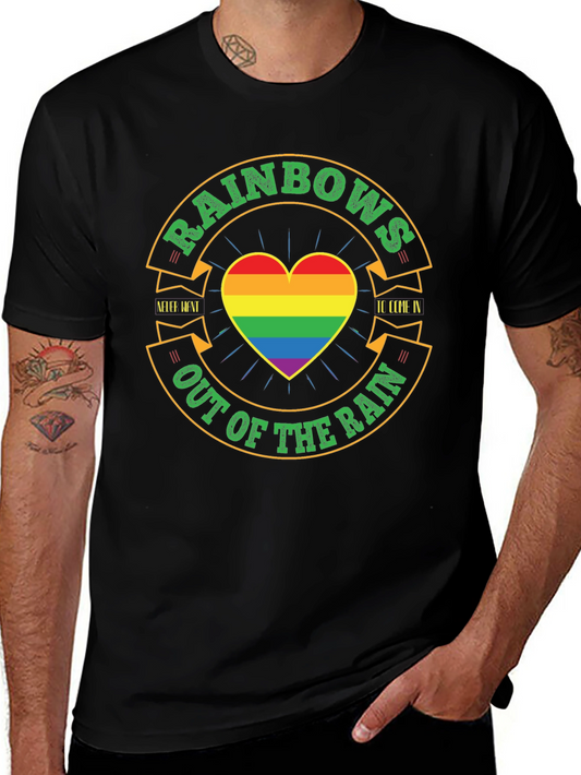 Rainbow Pride T-Shirt: Out of the Rain Heart Tee