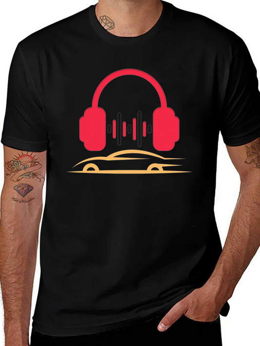 Headphones and Car Graphic T-Shirt