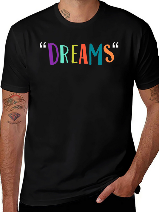Colorful Dreams Graphic T-Shirt - Short Sleeve Crew Neck